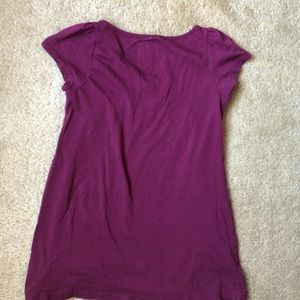 purple short sleeve with wide neck